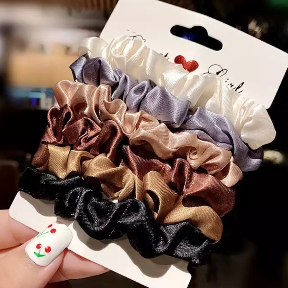 Think Satin silky scrunchie hair band set